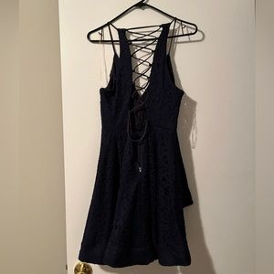 navy blue lace dress